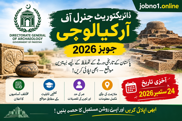 Directorate General of Archaeology Jobs 2026 – Apply Before 24 September 2026 